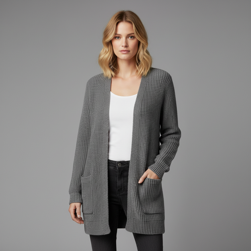 Cozy Black Cardigan | Women's Long Layering Sweater
