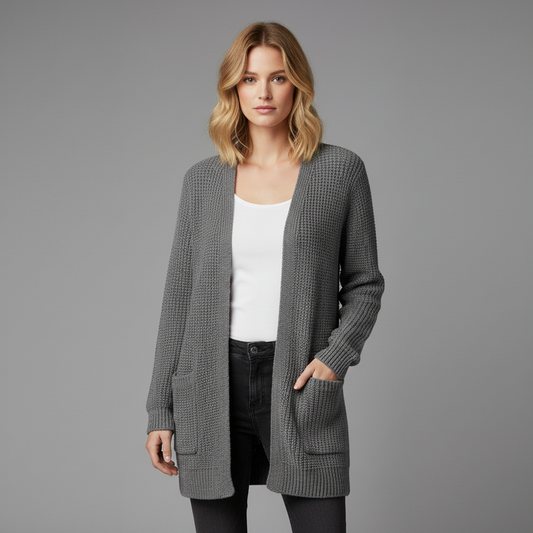 Cozy Black Cardigan | Women's Long Layering Sweater