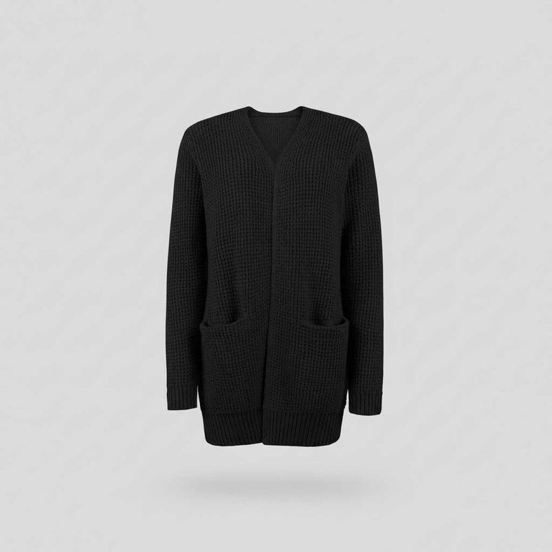 Cozy Black Cardigan | Women's Long Layering Sweater