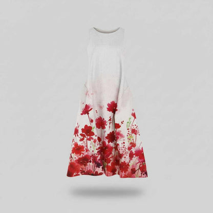 Floral Midi Dress | Women's Summer Dress A-Line Style