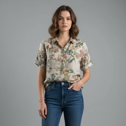 Vintage Floral Blouse | Women's Summer Top