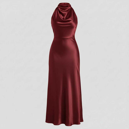 Halter Evening Dress | Elegant Midi Dress for Formal Events