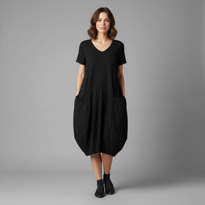 Summer Midi Dress | Women's Loose Fitting Crew Neck Dress