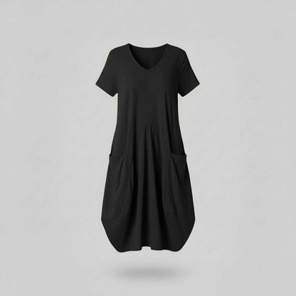 Summer Midi Dress | Women's Loose Fitting Crew Neck Dress
