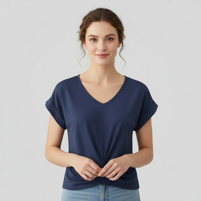 V-Neck Twist Detail Top | Women's Blouse for Summer